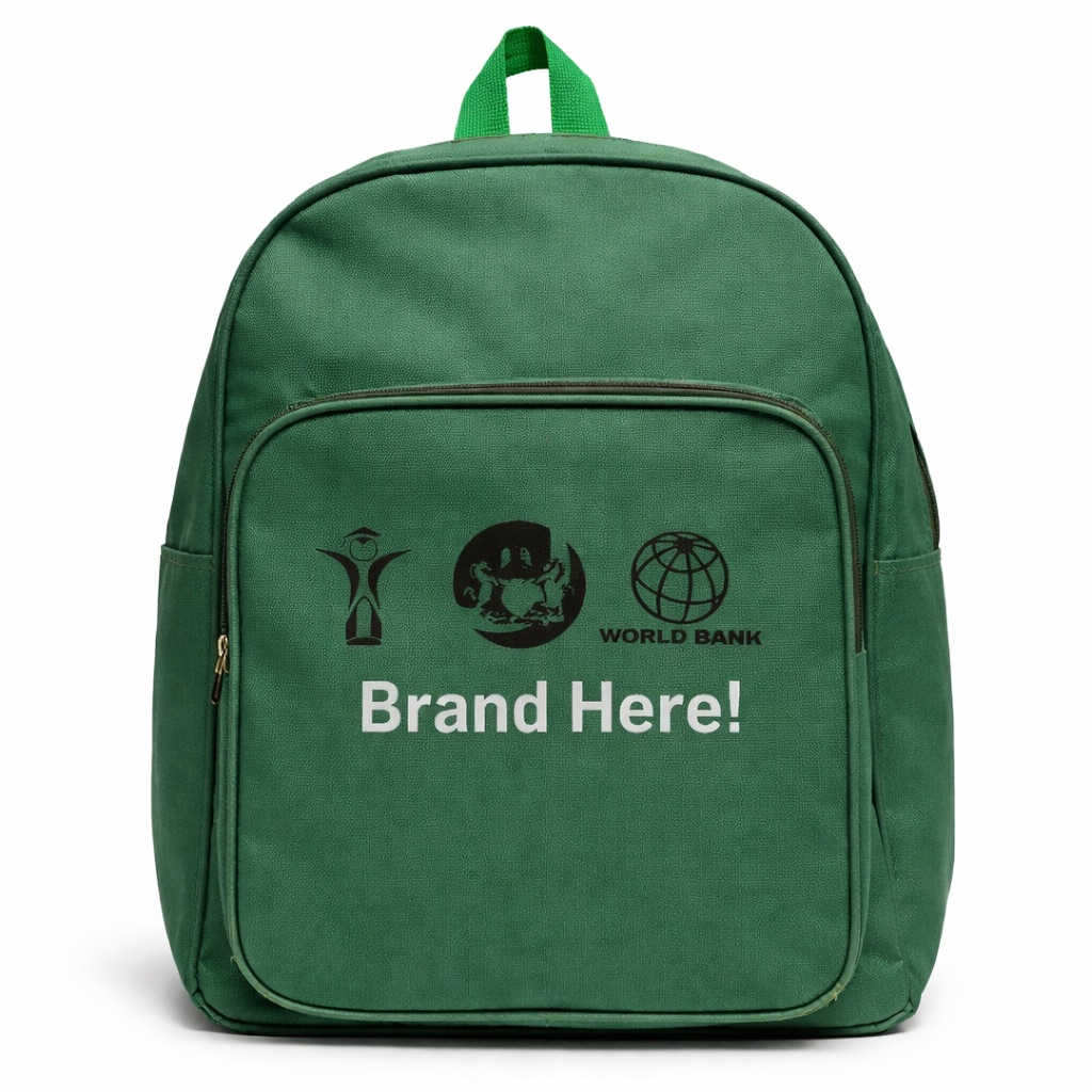 Green Classic Backpack with Front Pocket (Custom Print School and Utility Bag)