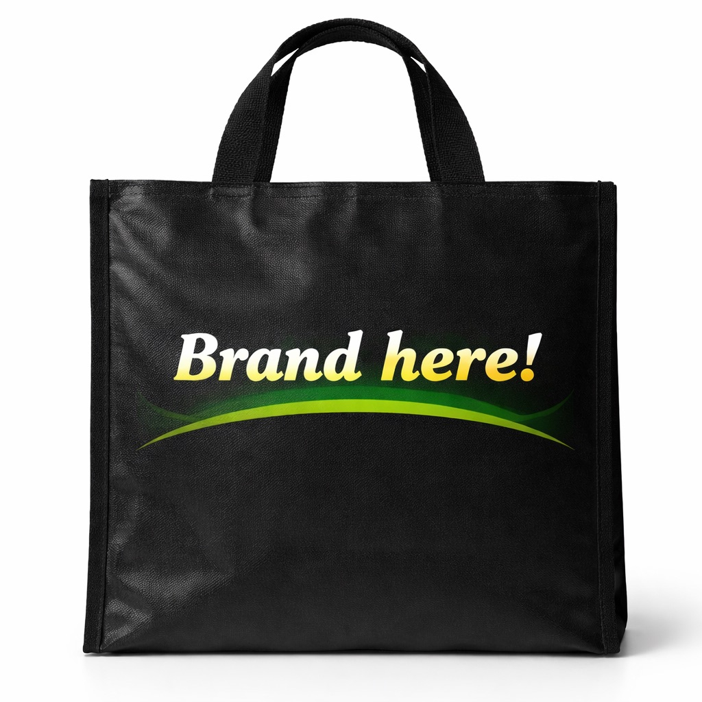 Custom Black Branded Utility Tote Bag