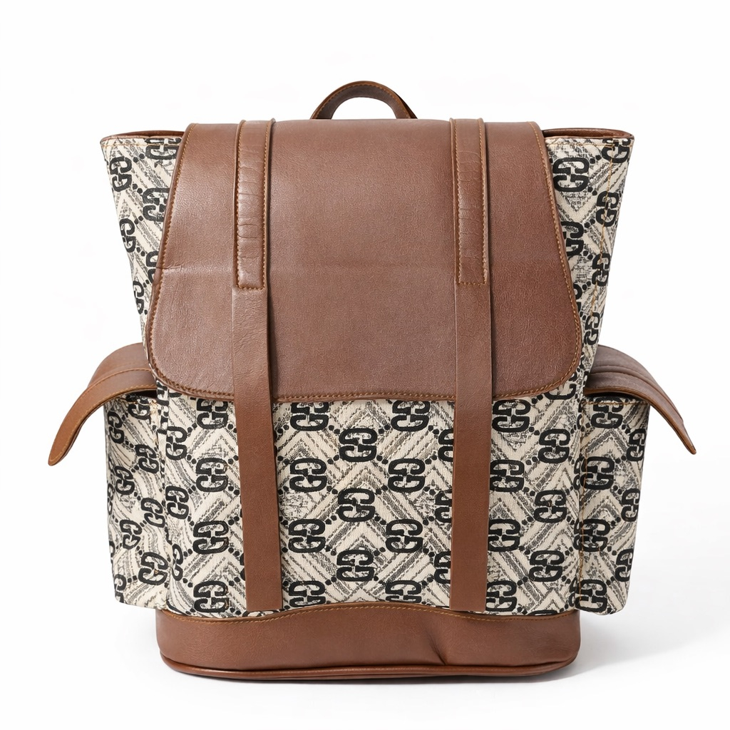 Quality Brown and beige Monogram Canvas Backpack