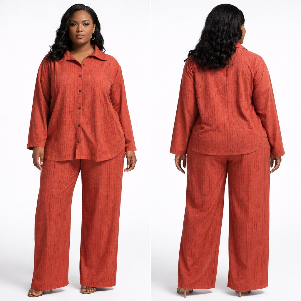 Womens Rust Red Two Piece Set