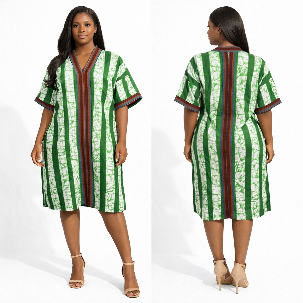 Womens Green Traditional Kaftan Gown