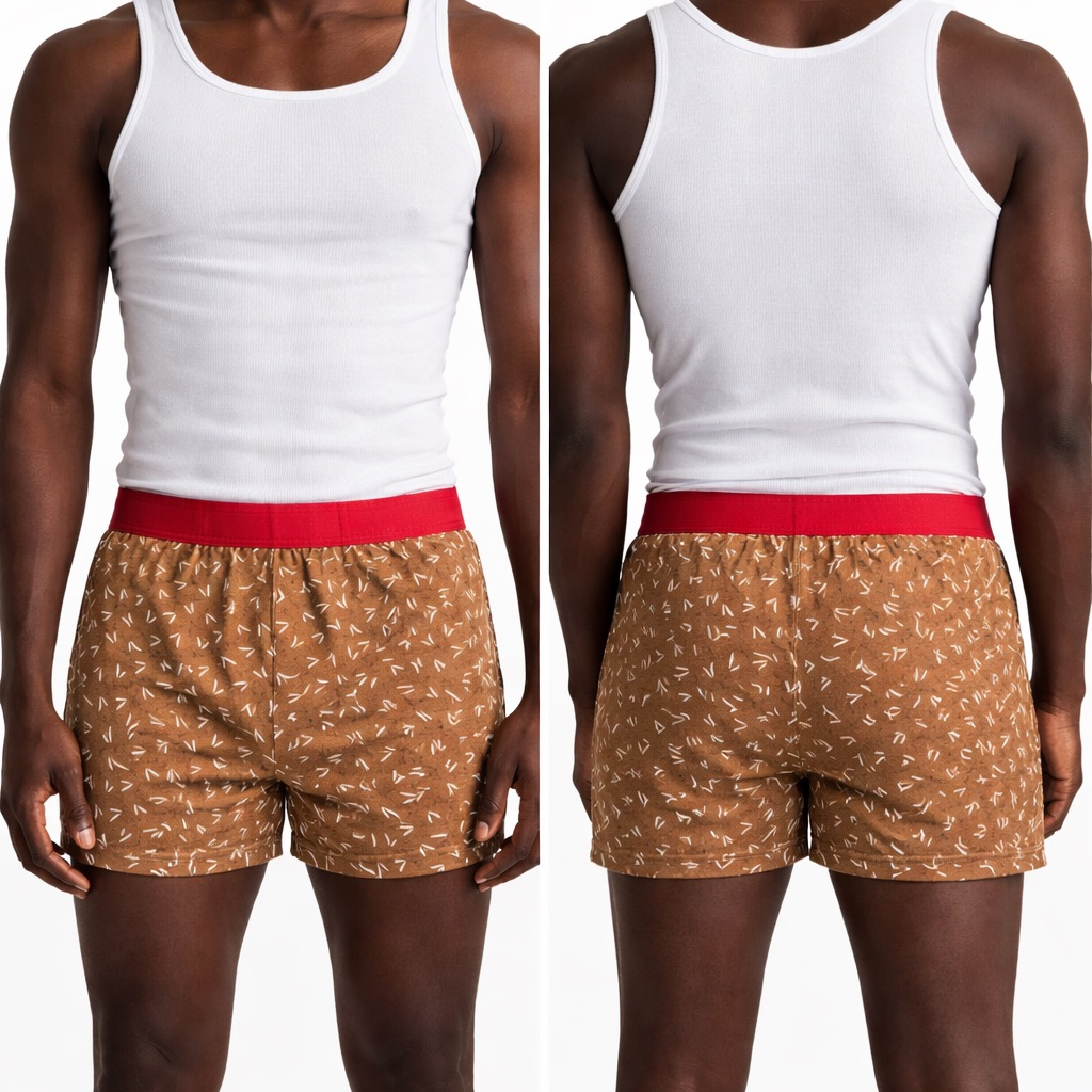 Abstract Dot Print Boxer Shorts with Elastic Waistband