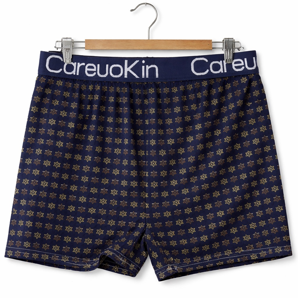 Mini Star Pattern Boxer Shorts with Elastic Waistband