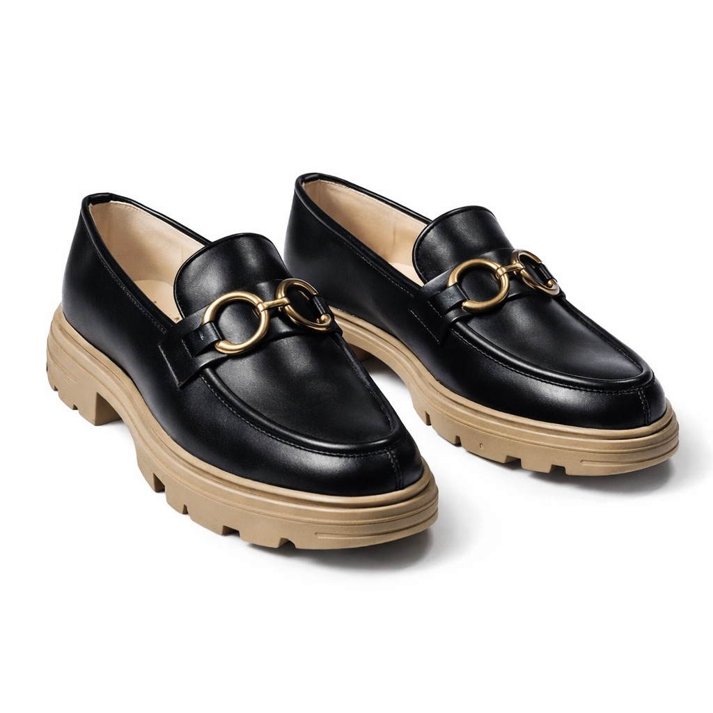 Mens Black Premium Loafer Mule Shoes