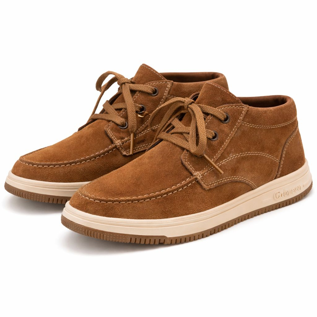 Mens Brown Suede Lace Up Casual Shoes