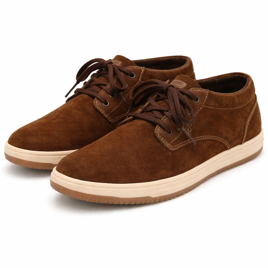 Mens Brown Suede LaceUp Casual Loafers