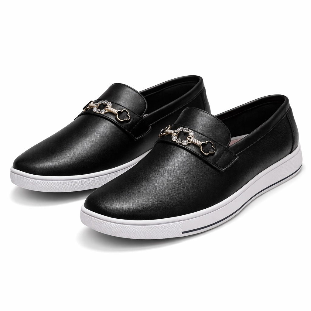 Urban Luxe Chain Slip On Sneakers