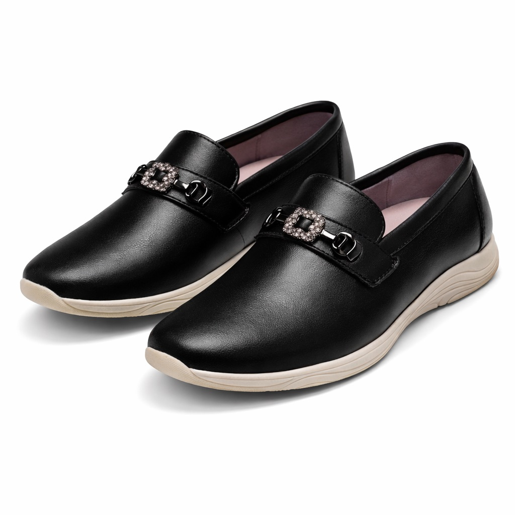 Comfort Luxe Buckle Slip On Loafers
