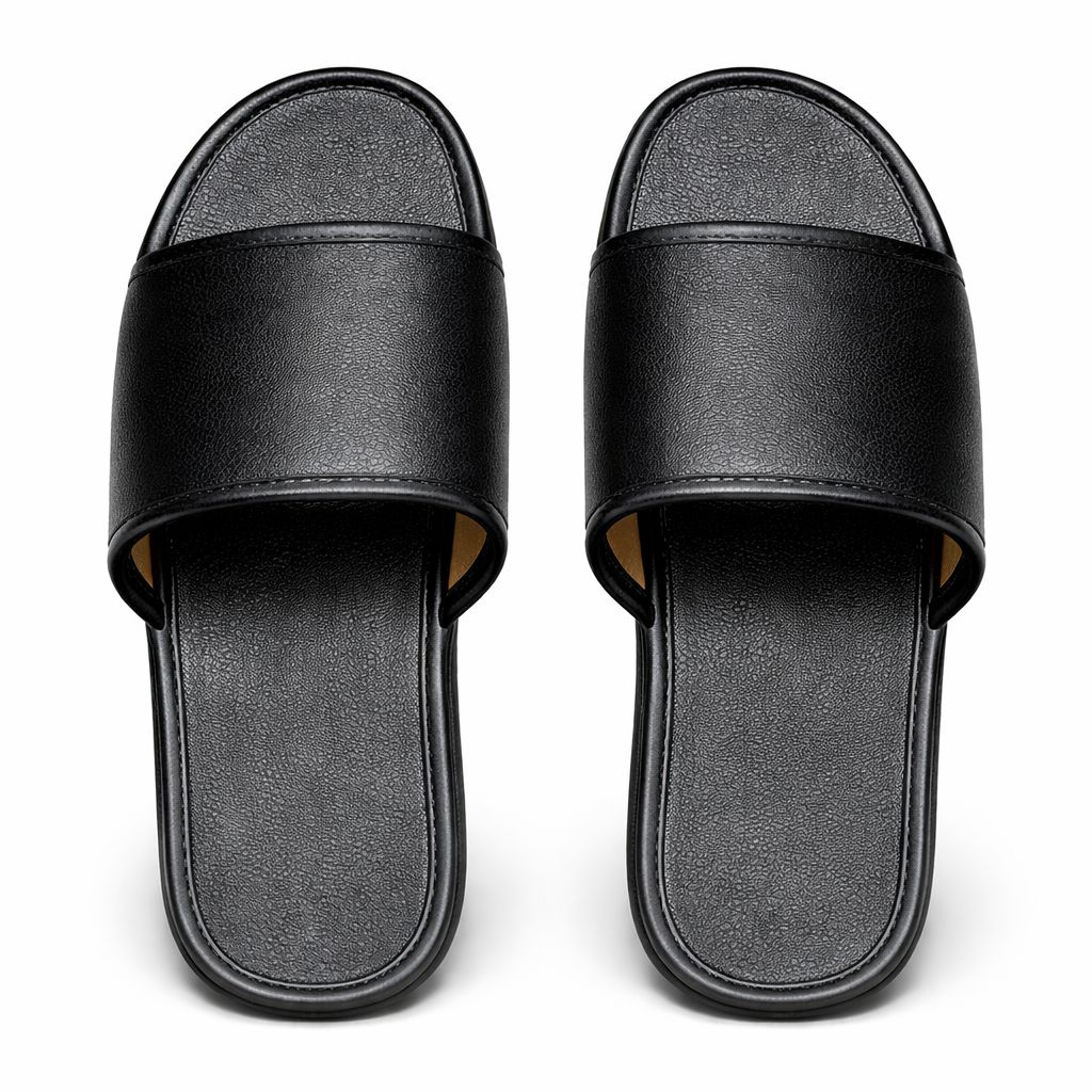 Mens Black Minimalist Slide Sandals
