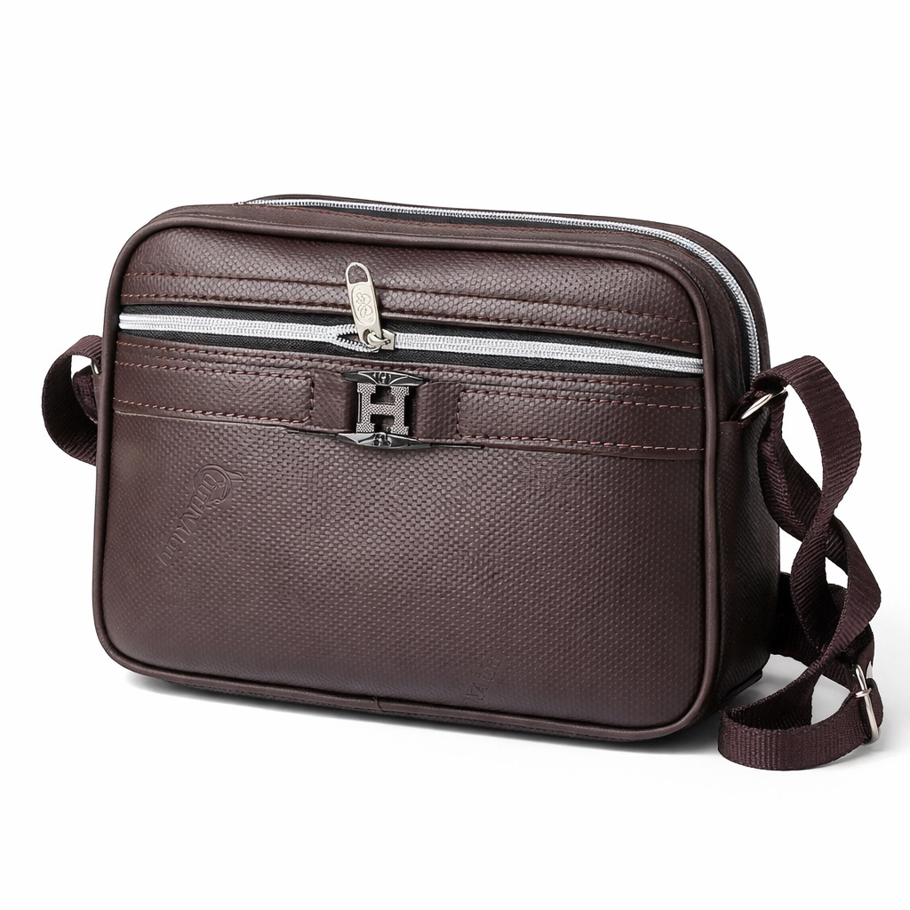 Mens Premium Textured Crossbody Shoulder Bag