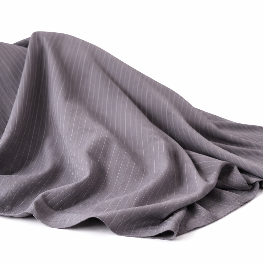 Classic Grey Pinstripe Suit Fabric