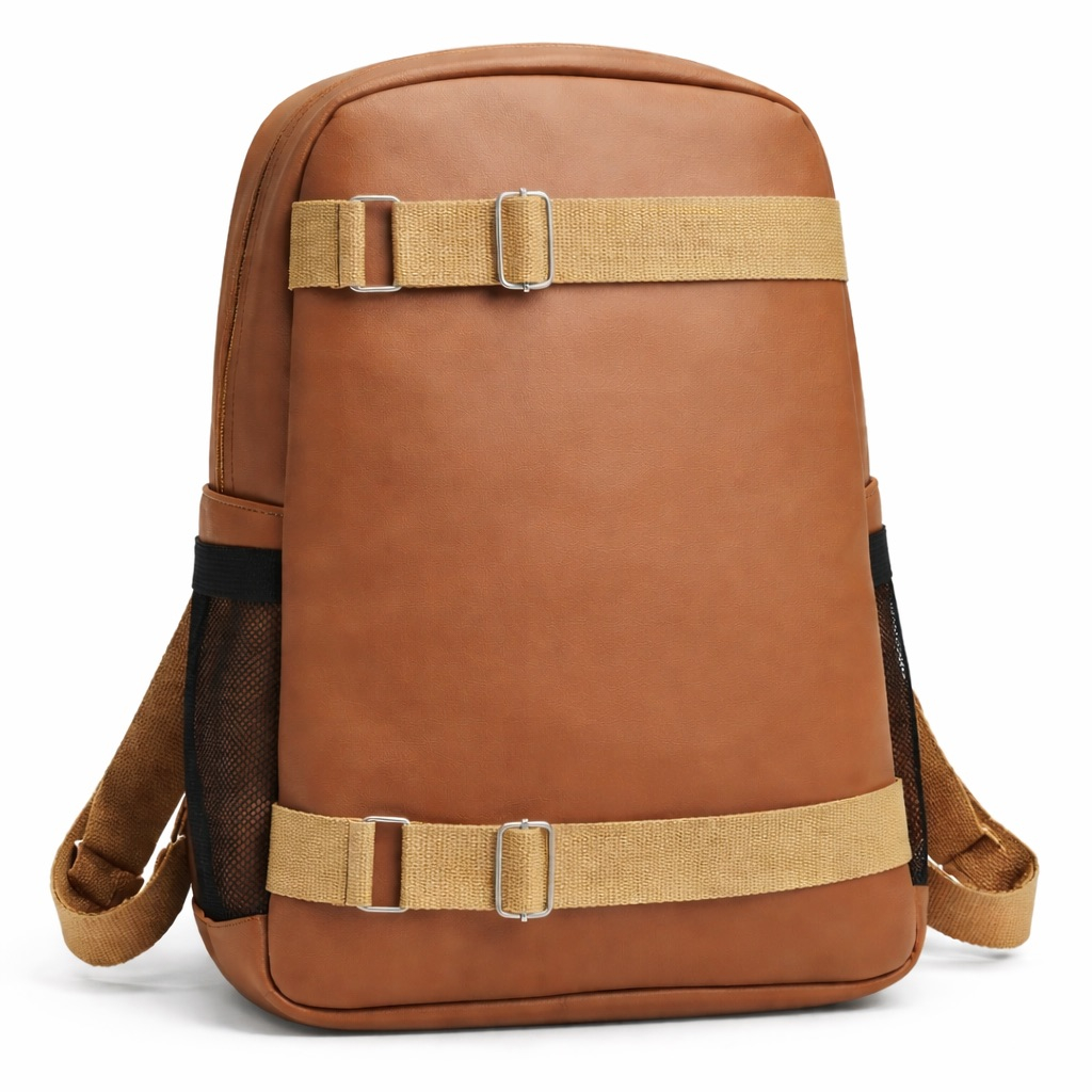 Premium Tan Leather Backpack