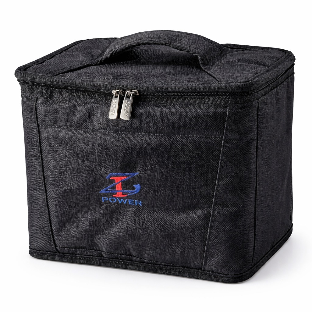 Portable Black Insulated Cooler Lunch Bag with Handle