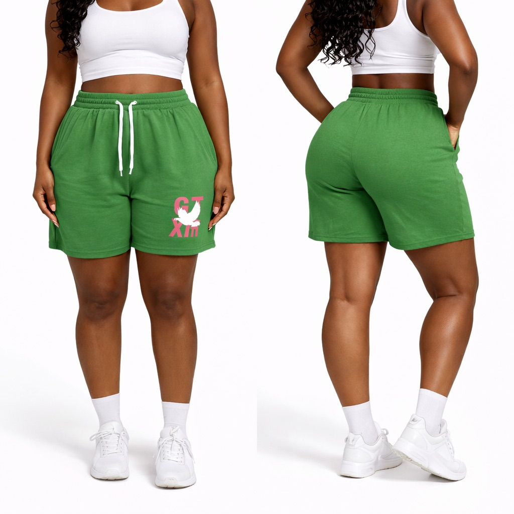 Womens Green Drawstring Casual Shorts