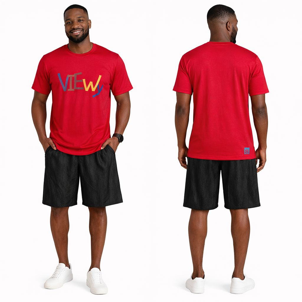 Mens Red VIEW Graphic T Shirt