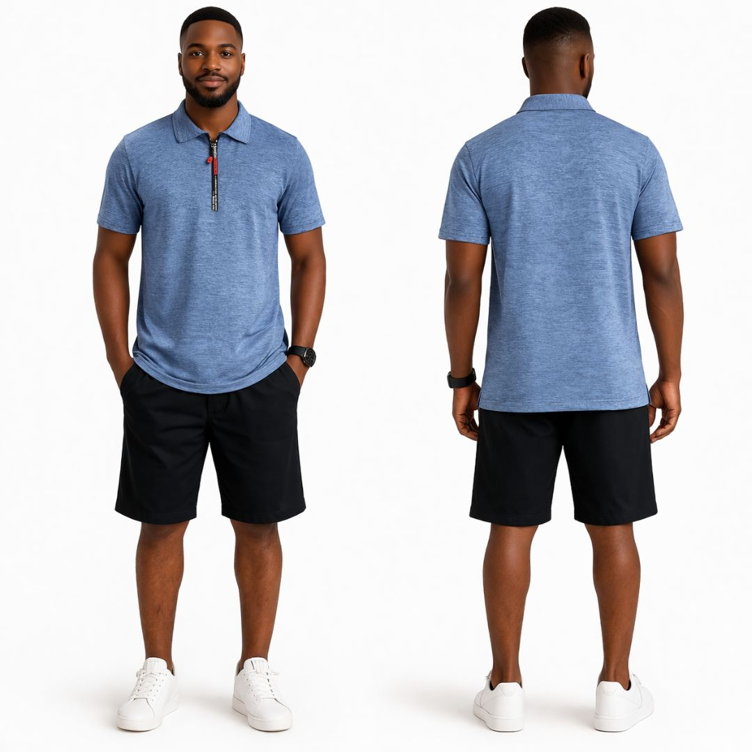 Mens Blue Casual Polo Shirt