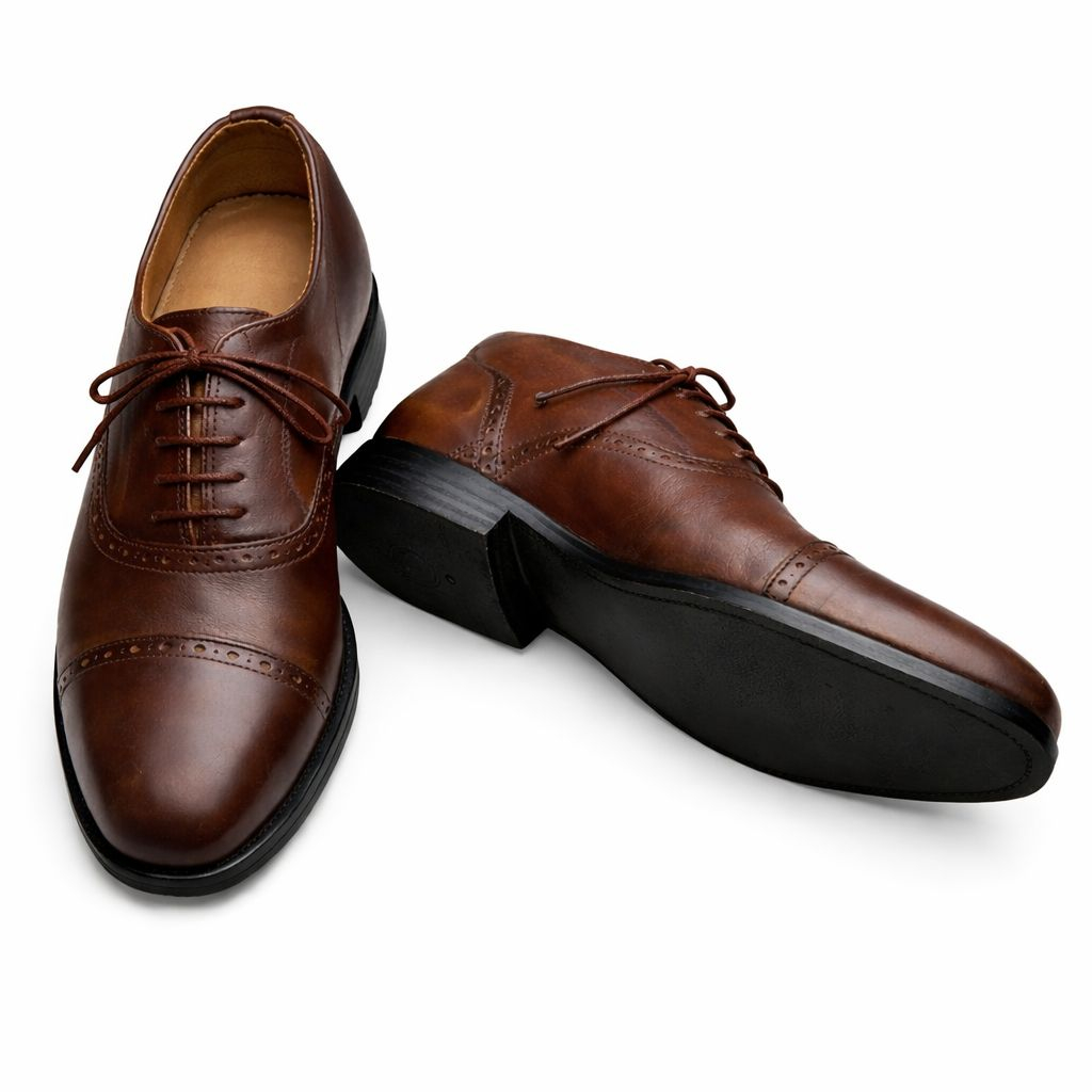 Mens Dark Brown Leather Lace Up Formal Shoes