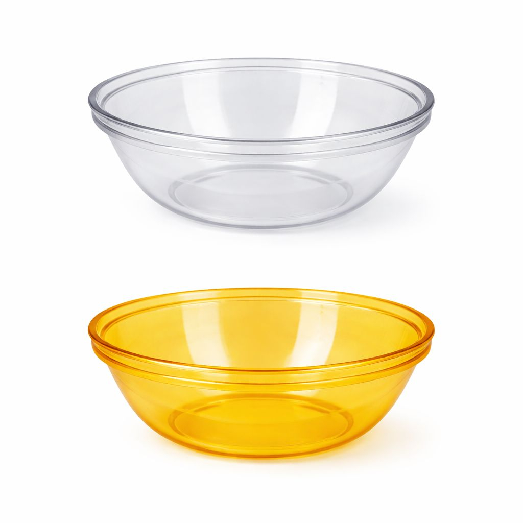 Amber Transparent Plastic Bowl Set