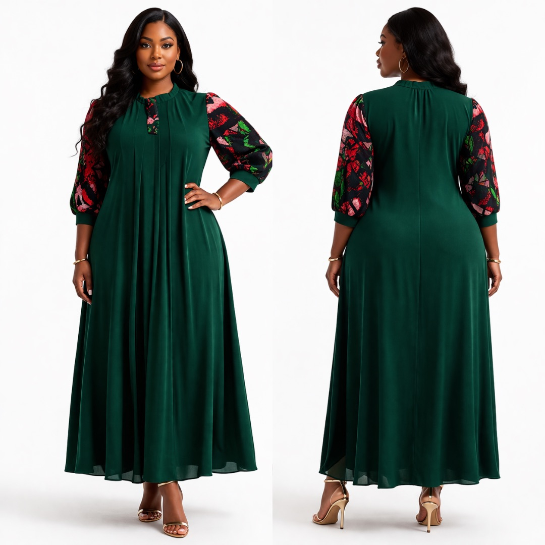 Emerald Grace  Midi Dress