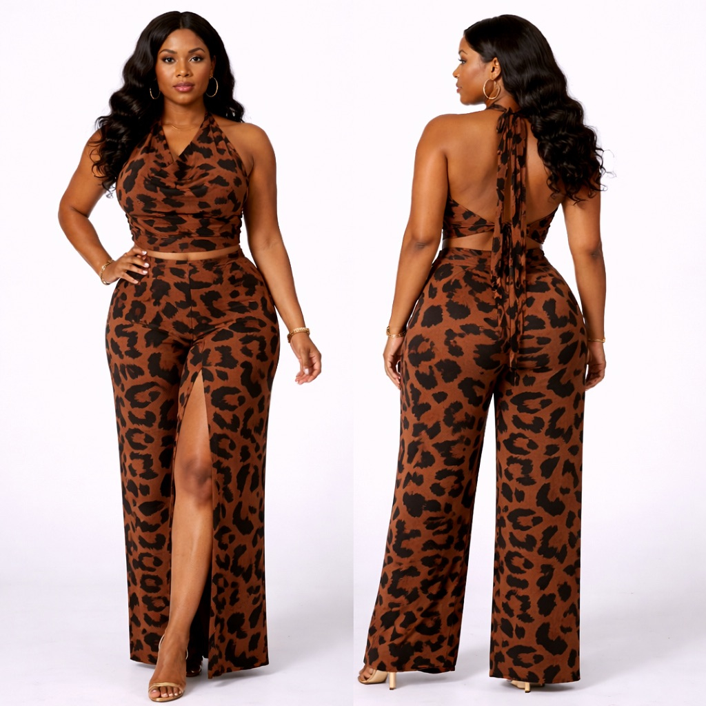 Beige Abstract Print Sleeveless Wide Leg  Jumpsuit with Tie Waist