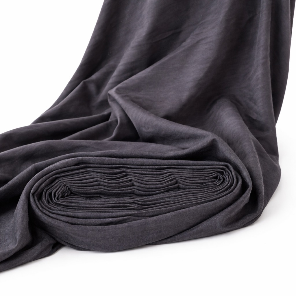Charcoal  Grey  Soft  Crepe  Fabric Material