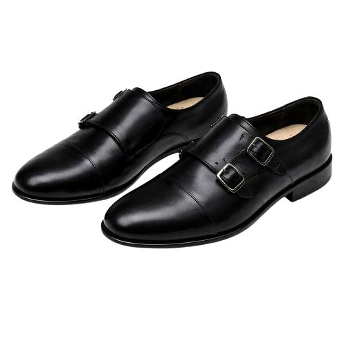 Mens Black Monk Strap Formal Shoe