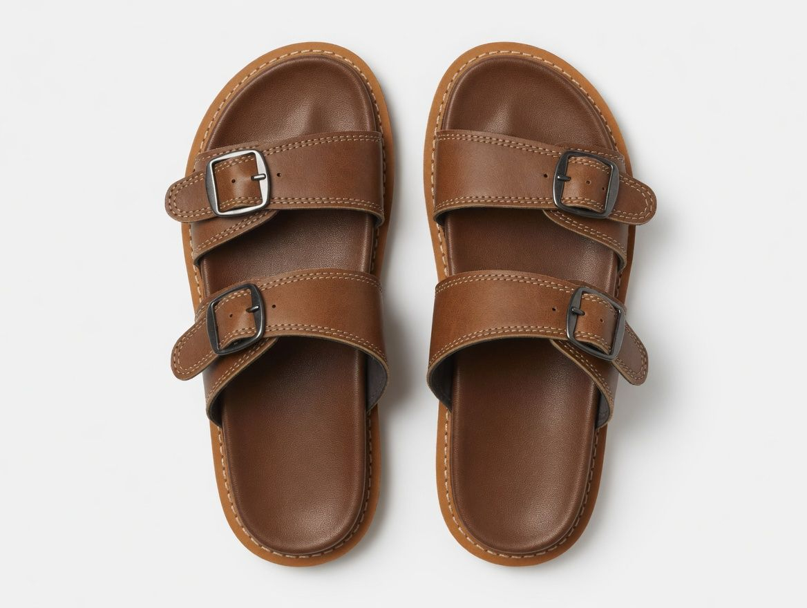Artisanal Caramel Dual buckle Heritage Sandals