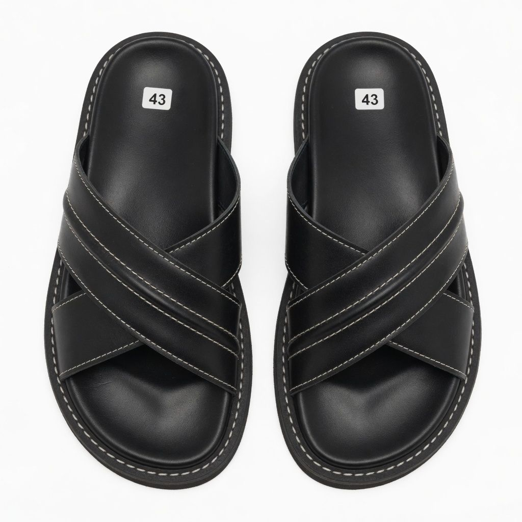 Artisanal Black Obsidian Basket Weave Crossover Slide