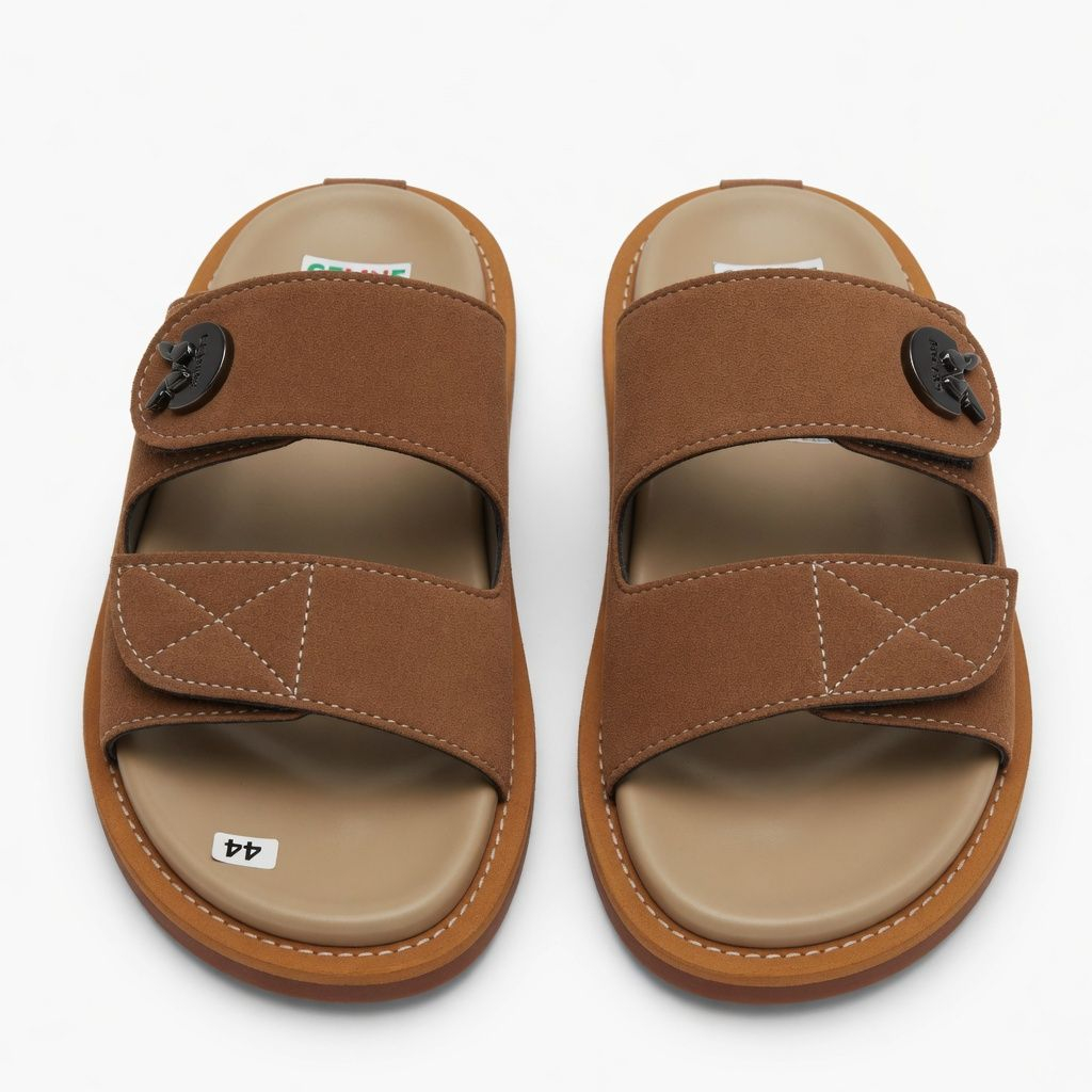 Artisanal Caramel Heritage Dual Buckle Sandals