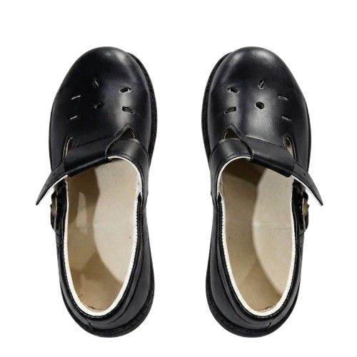 Mens Black Monk Strap Shoe