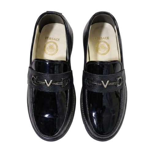 Black Glossy Patent Platform Loafers
