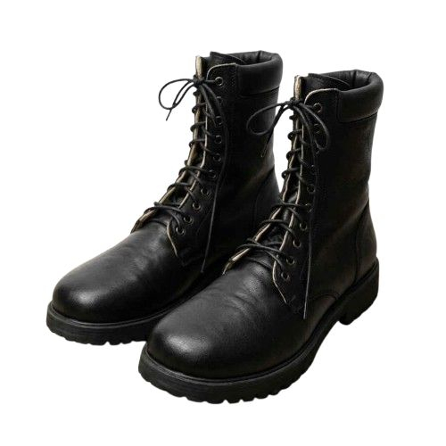 Mens Black Leather Combat Boots