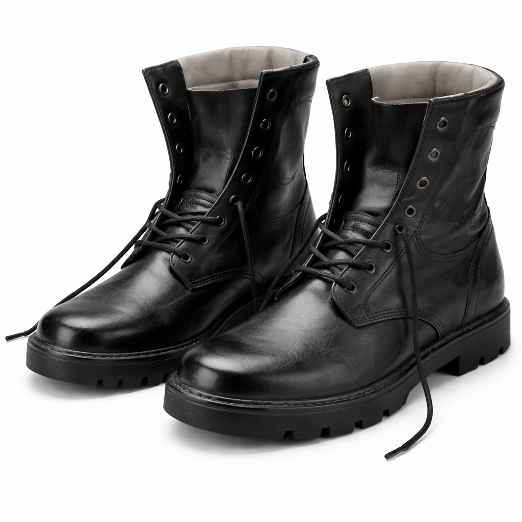 Mens Classic Leather Lace Up Combat Boots