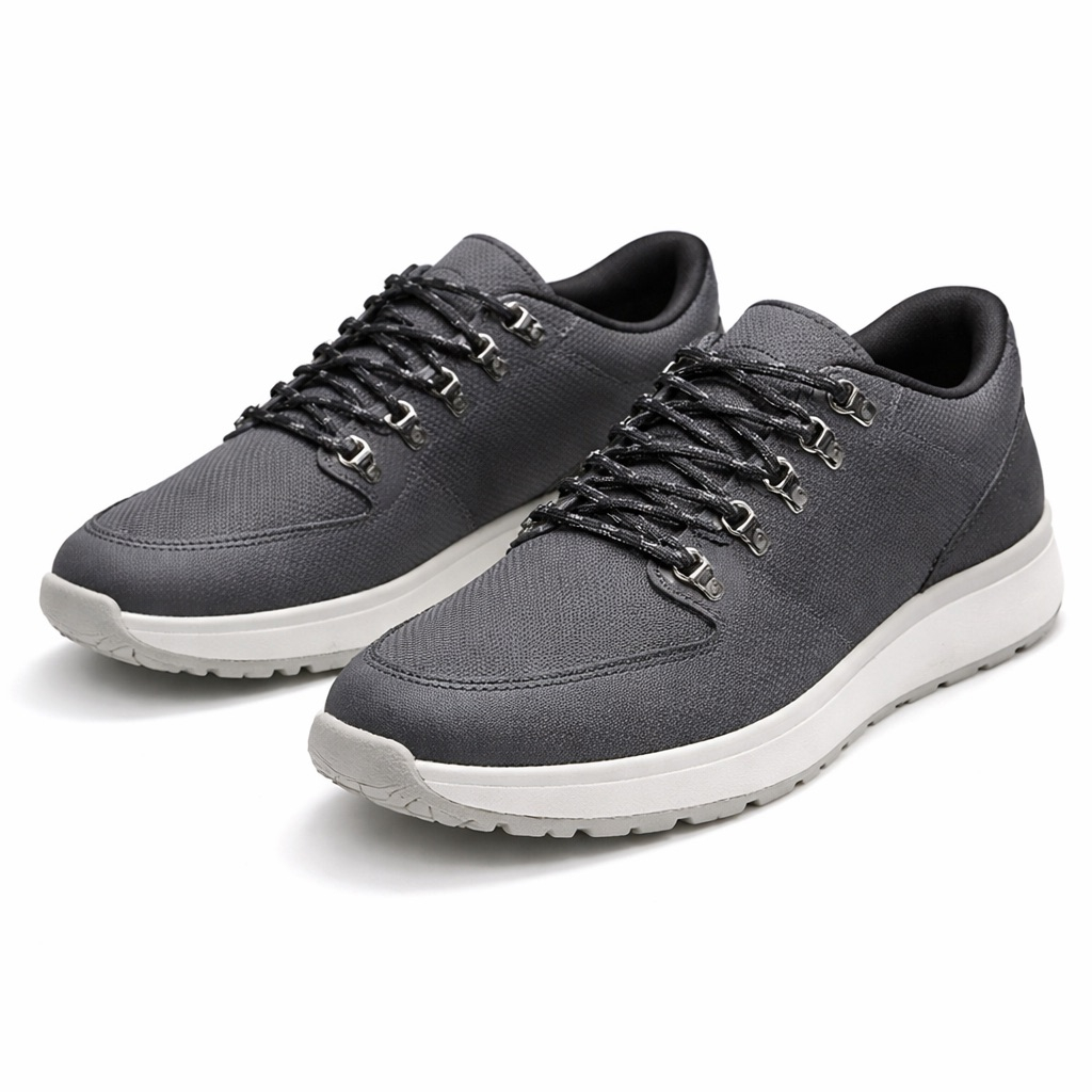 Mens Textured Lace Up Casual Sneakers