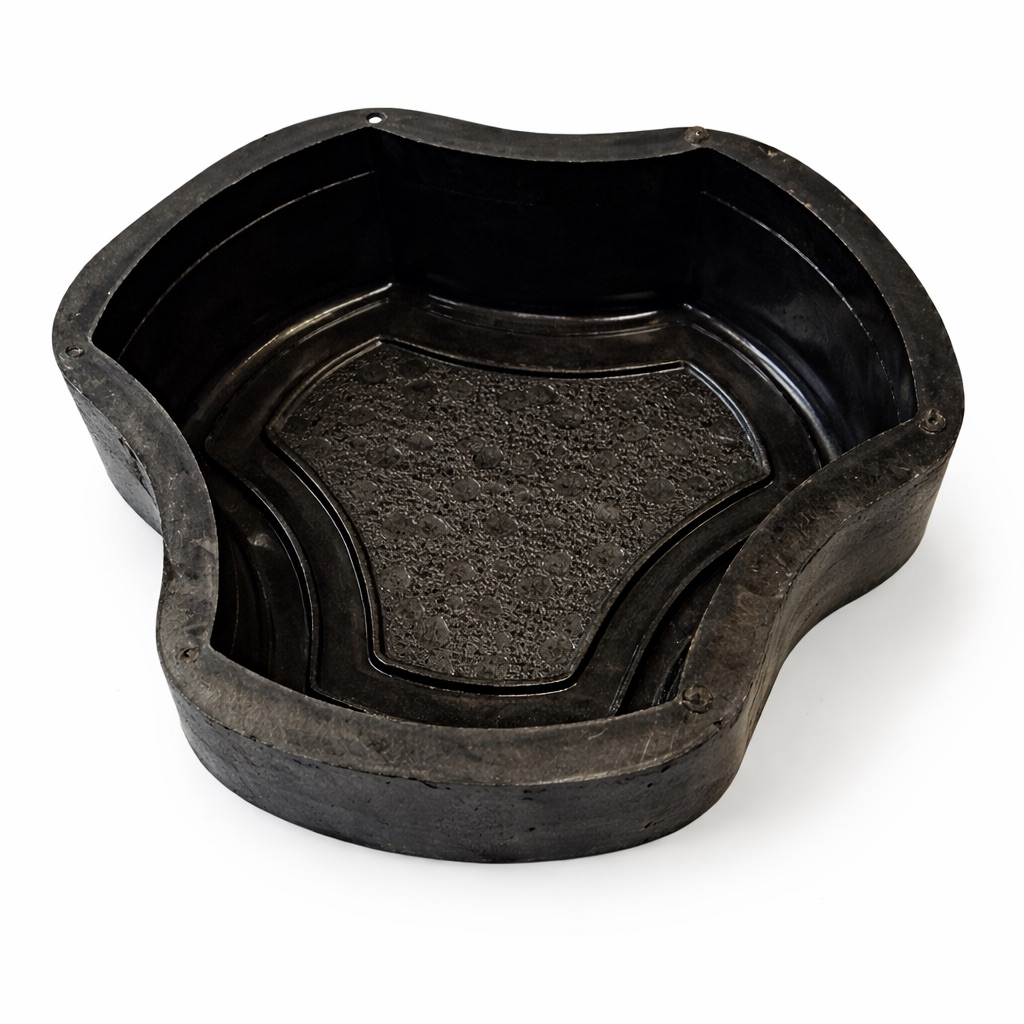Textured Paver Mold    Curved Edge Concrete Tile Casting Form