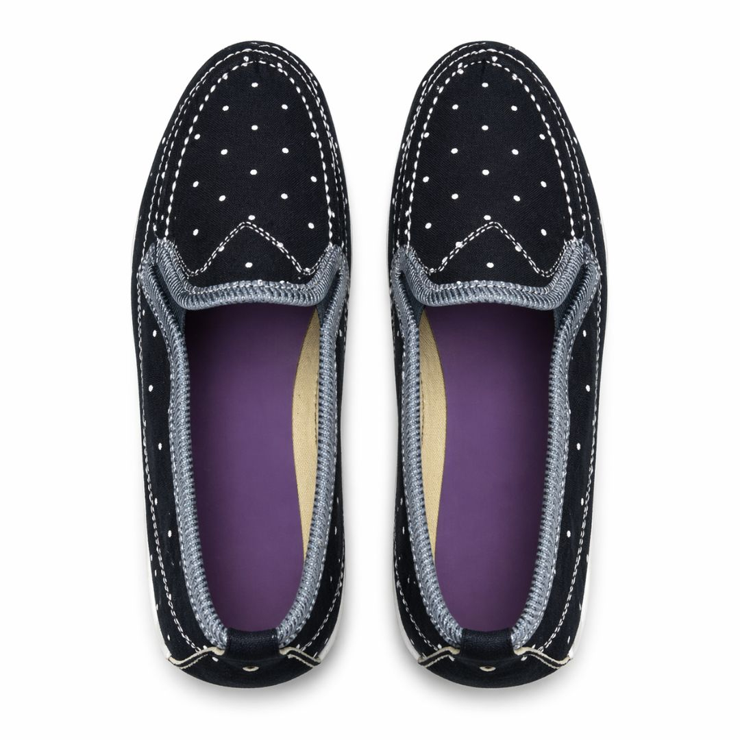 Mens Polka Dot Loafers Black