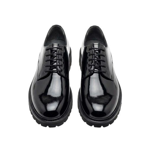 Classic Black Patent Leather Lace Up Dress Shoes