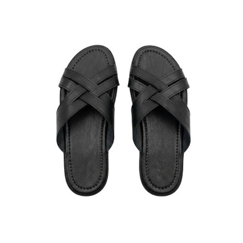 Mens Multi Strap Leather Slide Sandals