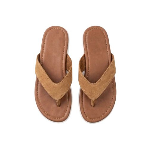 Mens Two Tone Suede Thong Sandals