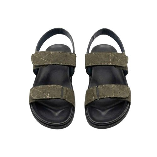 Mens Olive Green Double Strap Utility Sandals