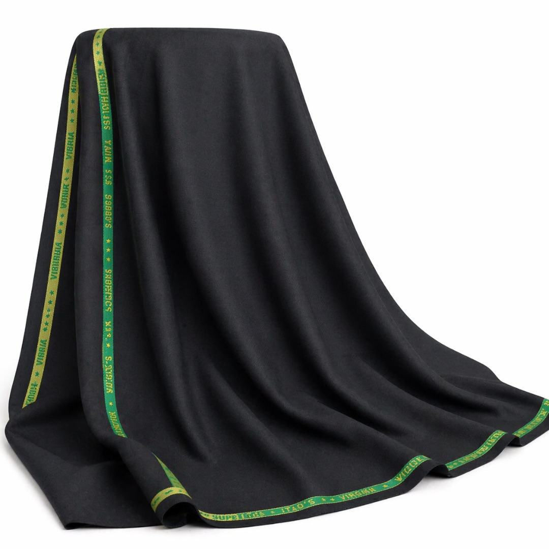 Premium Black Superfine Italian Wool Fabric