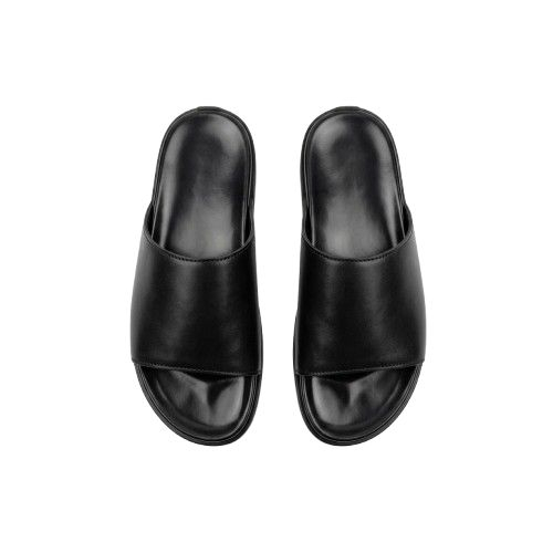 Minimalist Matte Black Slide Sandals