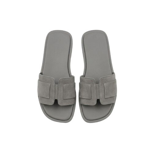 Quality women Grey Matte Slip On Sandals