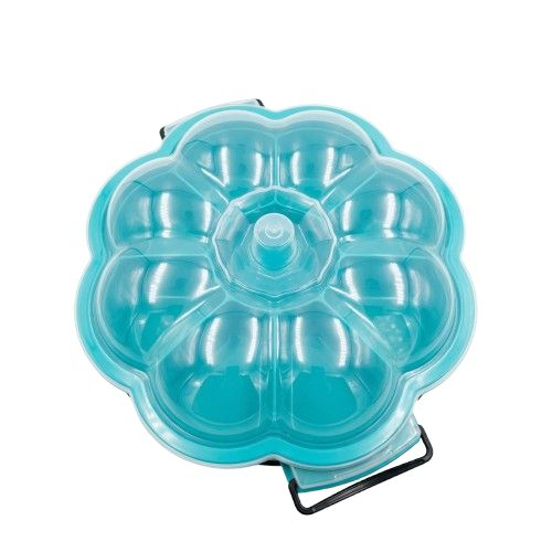 Flower Shaped Divided Serving Tray with Transparent Lid