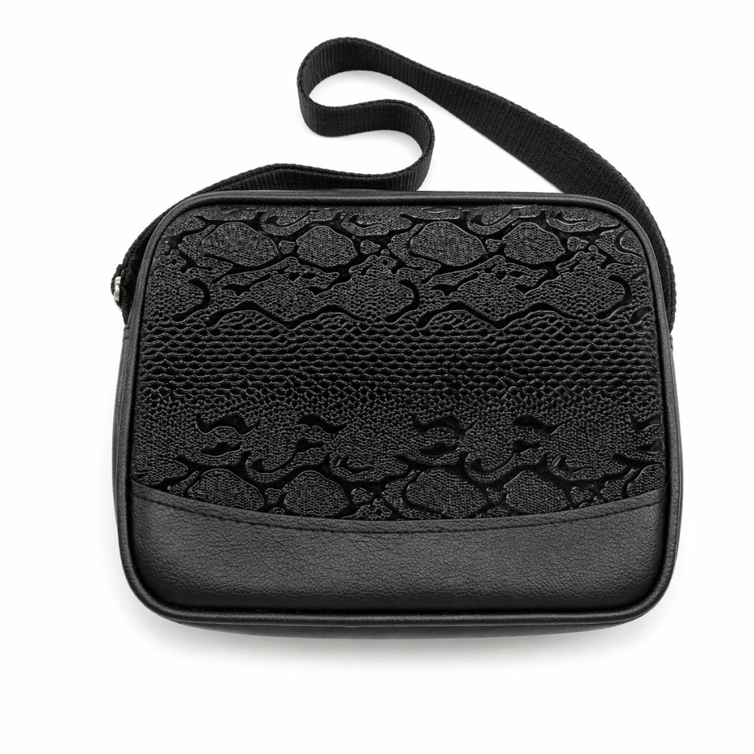 Compact Crossbody Bag with Gold Accents