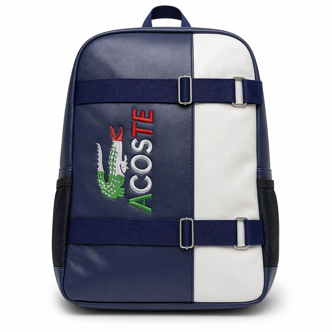 Two Tone Faux Leather Sling Bag with Embroidered Animal Design