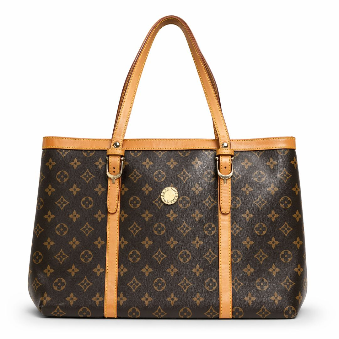 Patterned Faux Leather Tote Bag with Double Shoulder Straps
