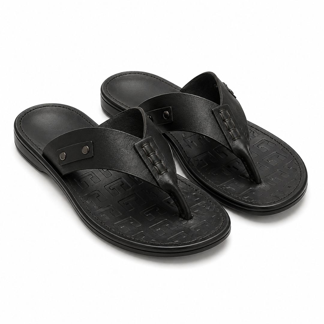 Simple flat slide men slippers