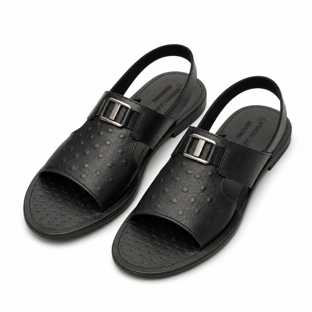 Quality Men Dark Brown Leather Sandal