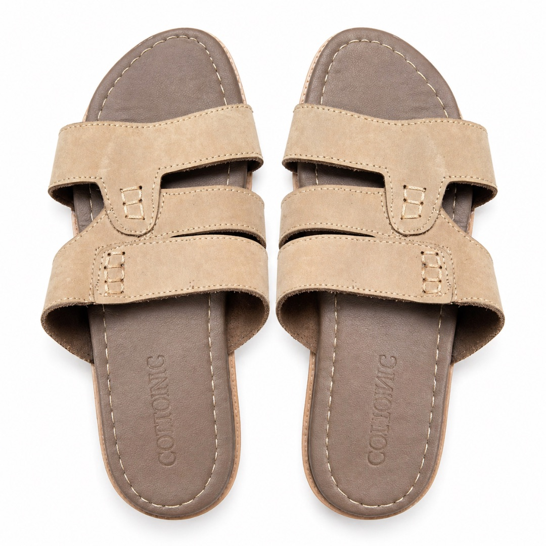 Mens Suede Leather Slide Sandals